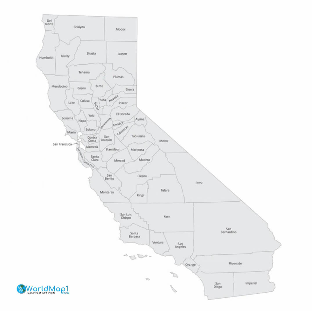 California Counties Map